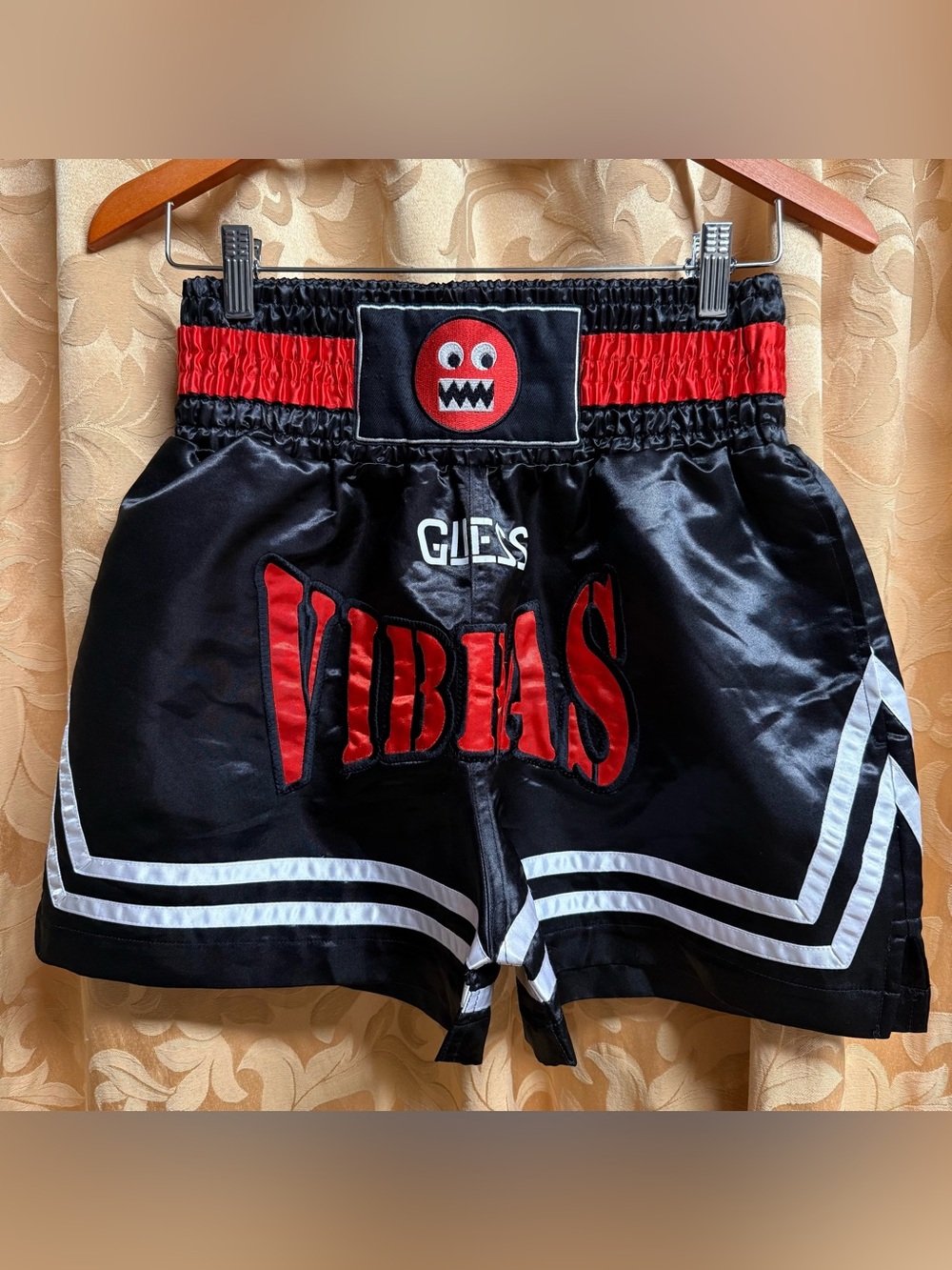 RARE Vibras Guess X J Balvin Vibras thai boxing shorts black&red size S